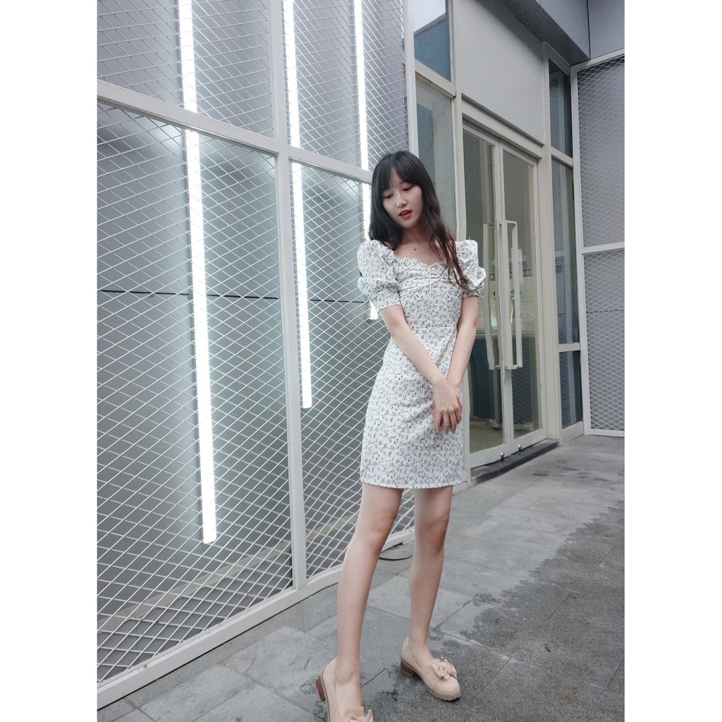 Đầm Voan Hoa Tay Phồng Xinh Xắn Cổ Điển Kiểu Pháp | BigBuy360 - bigbuy360.vn