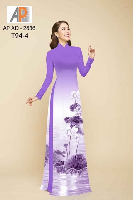 Vải áo dài hoa sen