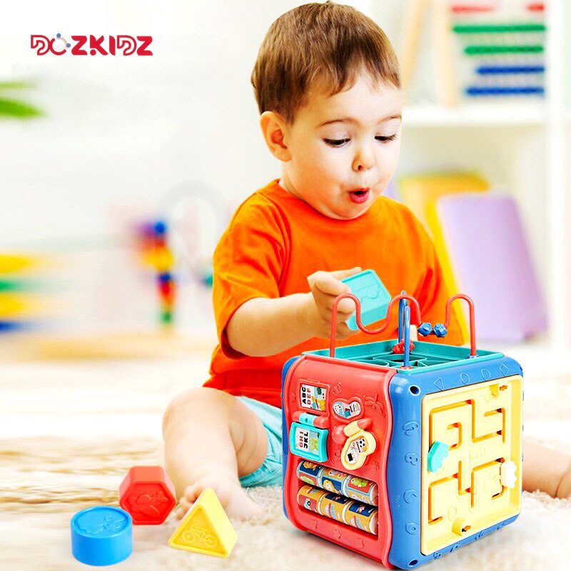 Đồ chơi trẻ em hộp đa năng 6 mặt 8 trong 1 phát triển toàn diện các kỹ năng cho bé từ 1-3 tuổi - DOZKIDZ