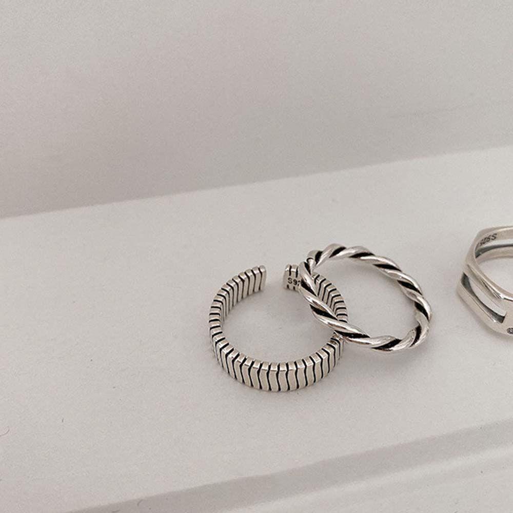 Nhẫn Hở Họa Tiết Kẻ Sọc Phong Cách Punk Thời Trang Cho Nữ|Trang Sức Ngón Tay Màu Sắc