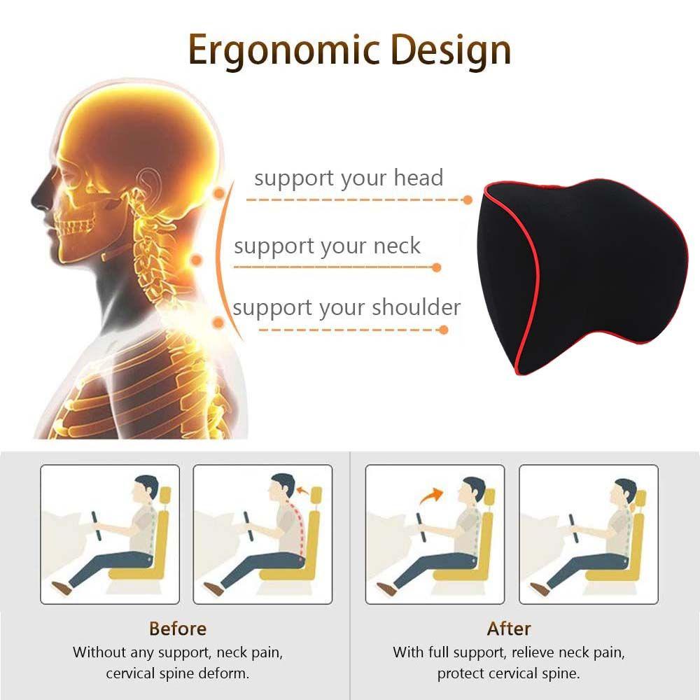 LANFY Comfortable Car Neck Pillow High Elastic Head Support Car Seat Headrest Sleep Side Head Universal Driving Rest Car Interior Accessories Road Trip Pain Relief Neck Support/Multicolor