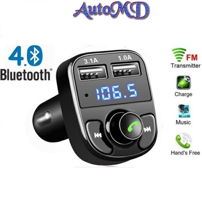 Tẩu Nghe Nhạc Bluetooth 4.0 Cho Xe Ô Tô Kèm Cổng Sạc Điện Thoại Đa Năng
