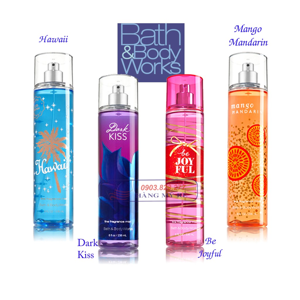 Nước Hoa Toàn Thân Bath & Body Works - 16 mùi