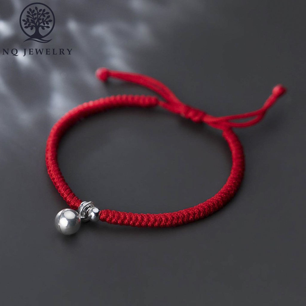 Vòng thắt dây đỏ chuông bạc - NQ Jewelry