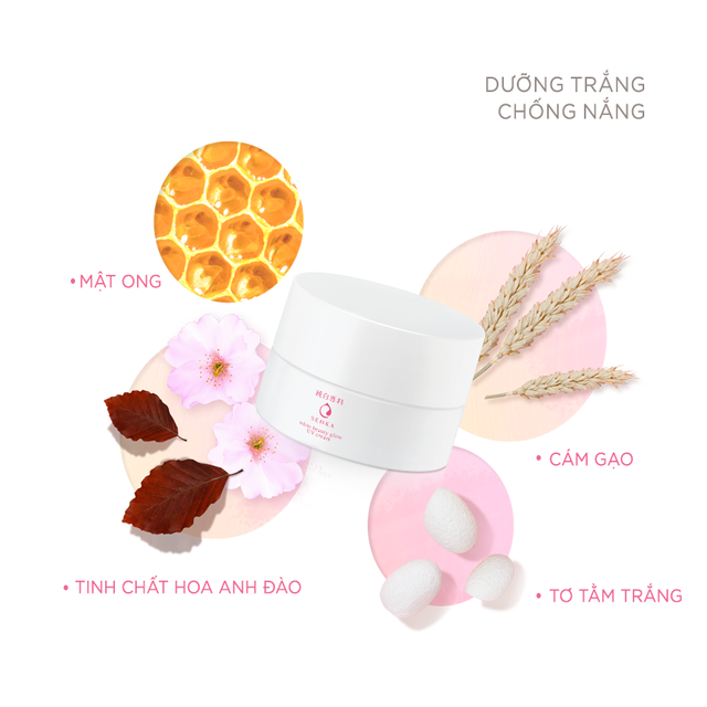 Kem dưỡng trắng da chống nắng ban ngày Senka White Beauty Glow UV Cream SPF 25 PA ++ 50g - 15539 | BigBuy360 - bigbuy360.vn