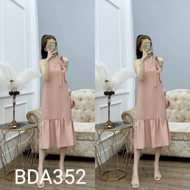 Đầm bầu công sở BDA556 màu hồng sang trọng quý phái