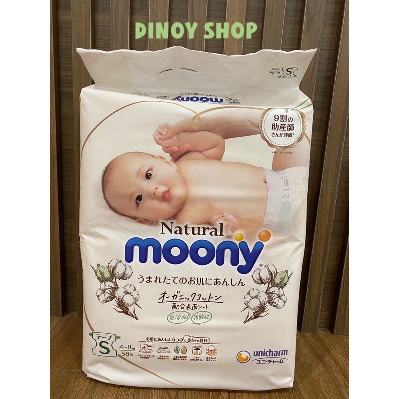 Tã bỉm MOONY NATURAL Nội Địa Nhật dán/quần NB63/S58/M46/L36/XL32