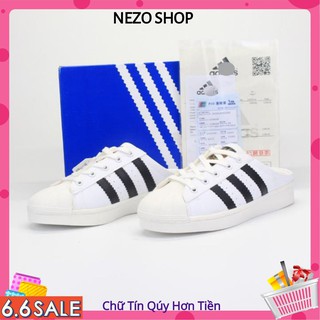 FREE SHIP-HÀNG QUẢNG CHÂU Giày nữ superstar, giày lười nữ hở gót, giày sò ful box 1.1 - NEZO SHOP
