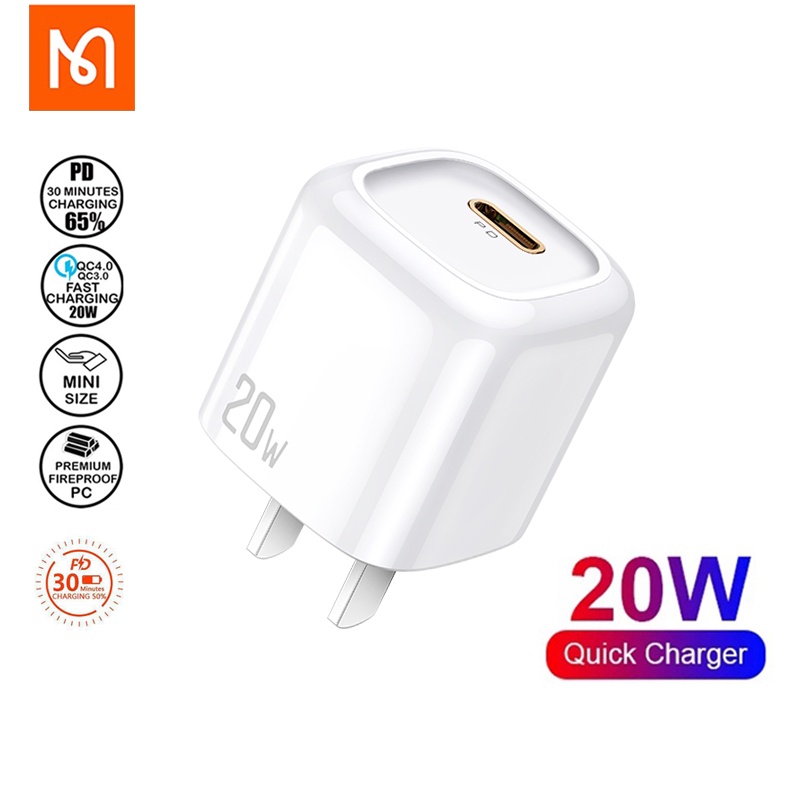 Củ sạc Mcdodo 20W USB C hỗ trợ sạc nhanh MINI Type C PD cho iPhone 13 12 Pro Max 11 Mini 8 7 6Plus