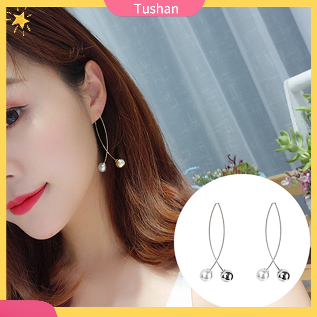 Bông tai đính hạt ngọc trai nhân tạo sang trọng thời trang