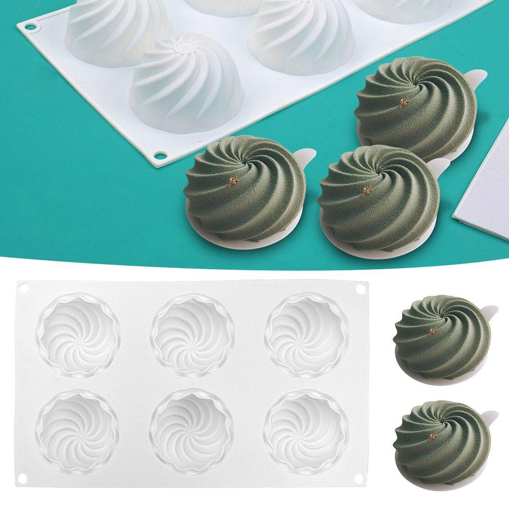 Khuôn Làm Xà Phòng / Sô Cô La / Mousse Hình Bán Cầu Xoắn Ốc 3D 6 Ngăn Tiện Lợi