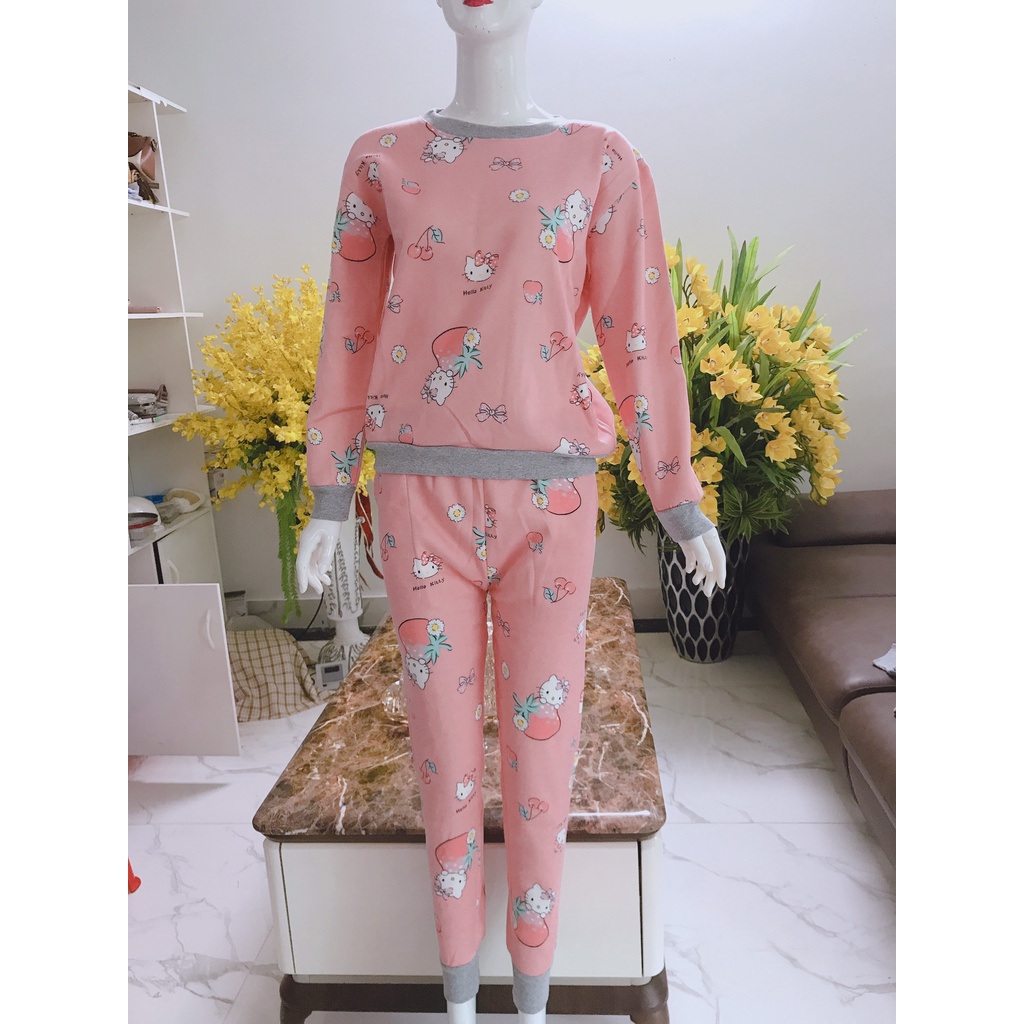 Bộ NgủFREESHIP Bộ Mặc Nhà Nỉ Lót Bông Dầy Dặn Họa Tiết Dễ Thương Siêu Ấm Giữ Nhiệt Nhiều Màu AN61