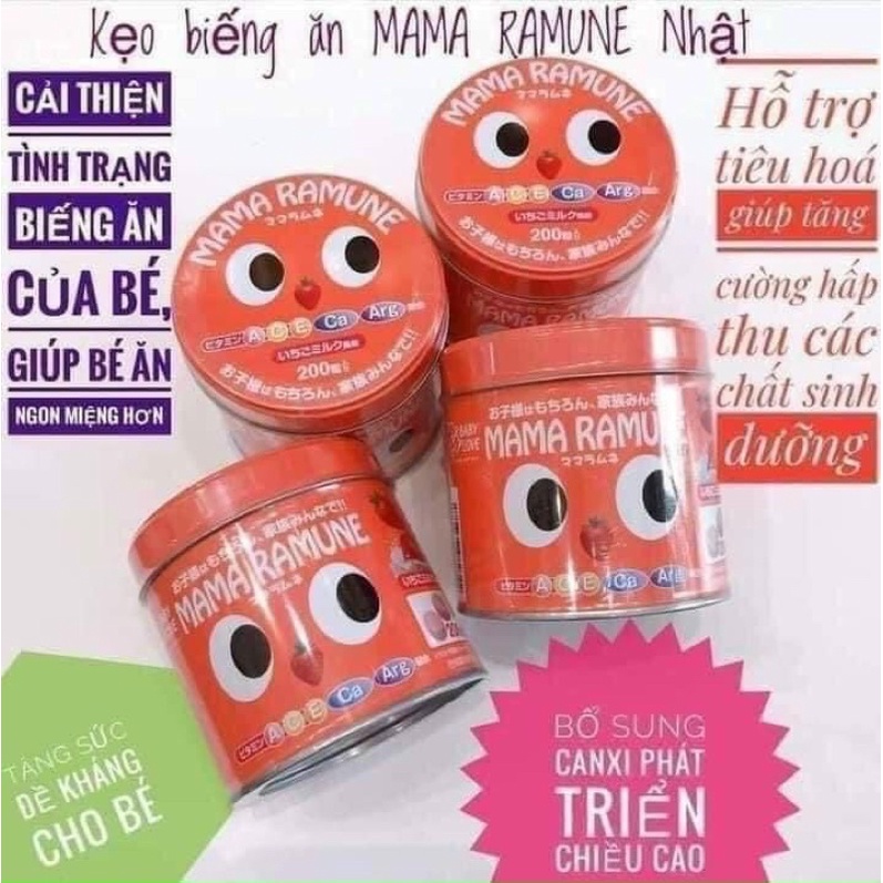 Kẹo Biếng Ăn Cho Trẻ Mama Nhật 200 Viên Giúp Bé Ăn Ngon