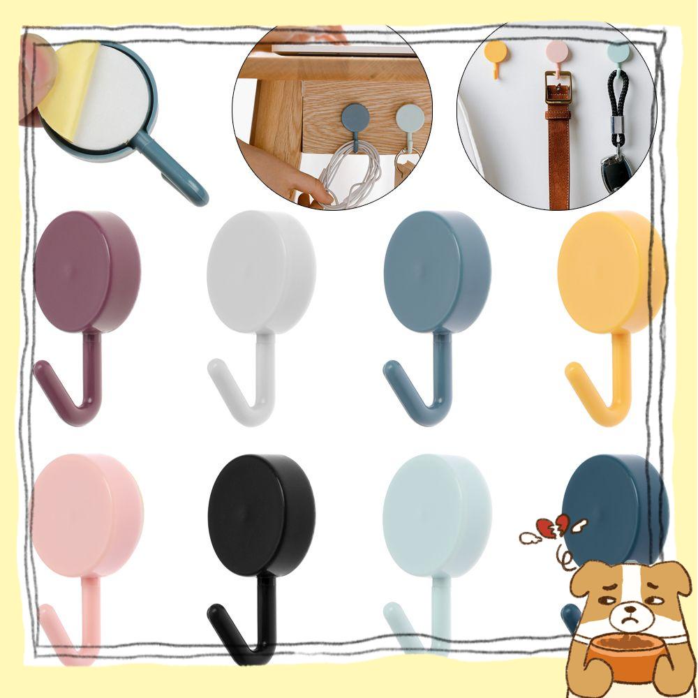 Set 10 Móc Treo Khăn Gắn Tường Màu Trơn Không Cần Khoan