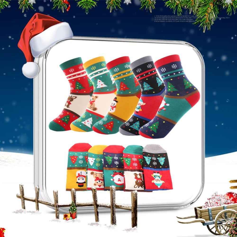 LAY Vớ Cotton Nhiều Màu Họa Tiết Giáng Sinh Thời Trang