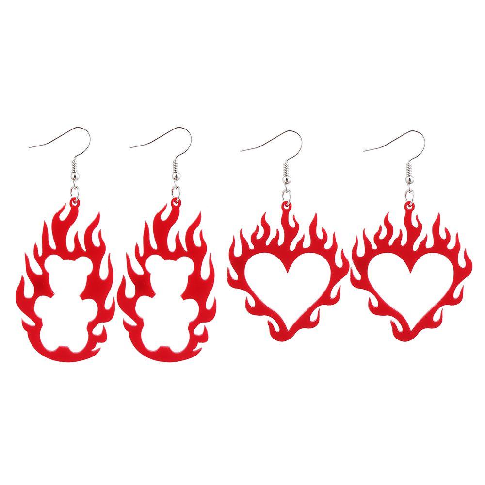 Bông Tai Acrylic Hình Ngọn Lửa Thời Trang Cá Tính