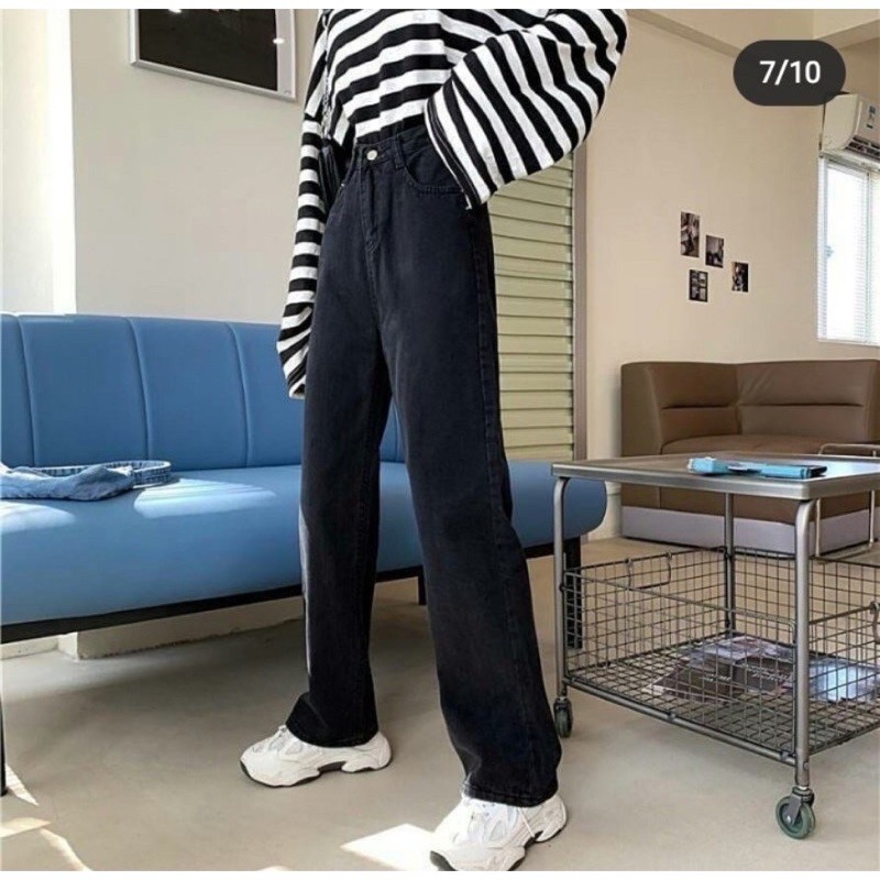 Quần baggy ống rộng đen
