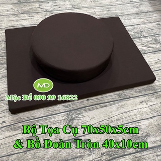 Nệm ngồi thiền - tọa cụ 70x50x5cm và bồ đoàn tròn 40x10cm phật giáo thiền định thư giãn