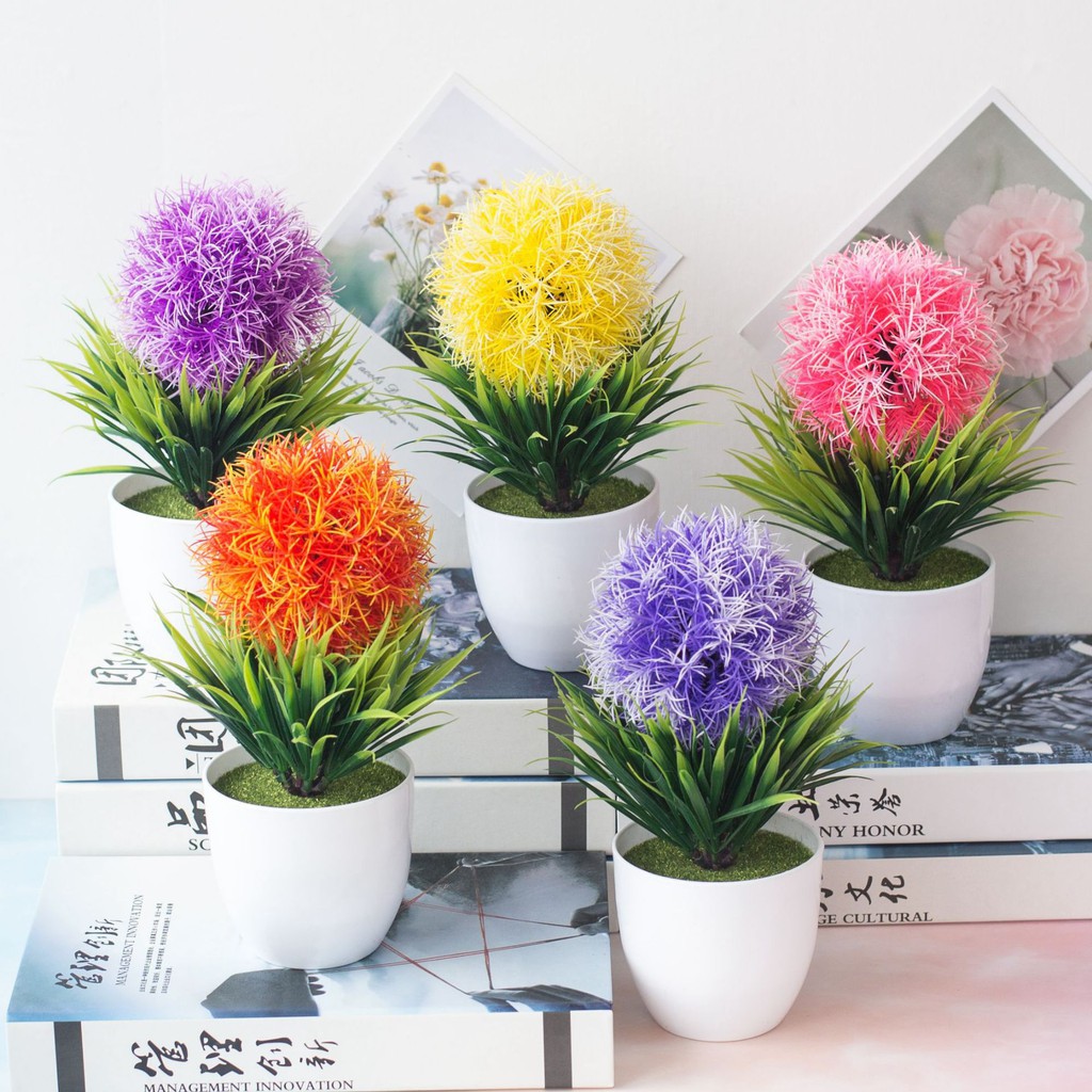 Cắm sẵn - Chậu hoa cẩm tú cầu hoàng gia 15*20cm , trang trí, để - Hoa giả