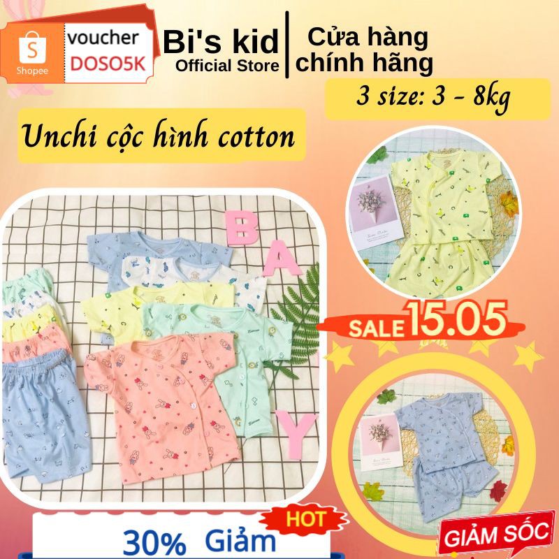 Quần áo trẻ emFREESHIPQuần áo sơ sinh Unchi chất cotton mềm,không xù, thấm hút mồ hôi | Size từ 3-9kg| | Cộc hình |