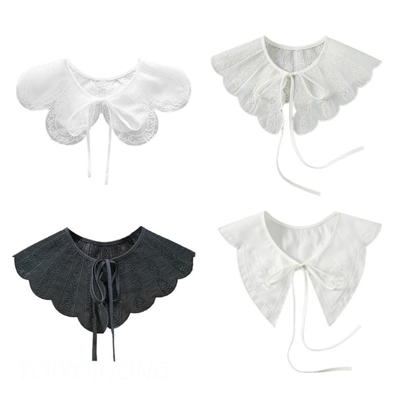 Cổ áo sơ mi/ đầm/ áo sweater thêu họa tiết xinh xắn thời trang cho nữ
