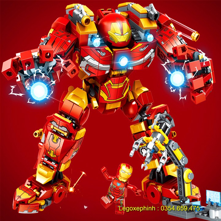 Lego Xếp Hình Ninjago Iron Man ( Người Sắt ) 2018. Gồm 568 chi tiết. Lego Ninjago Lắp Ráp Đồ Chơi Cho Bé.