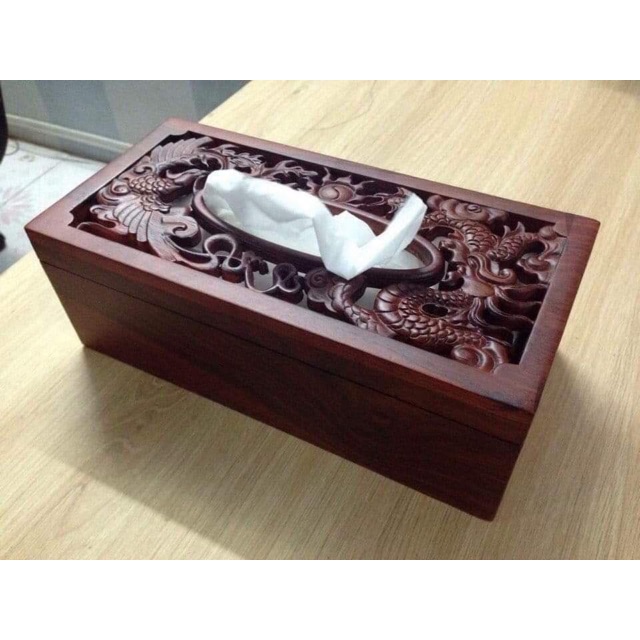 Hộp khăn giấy gỗ hương