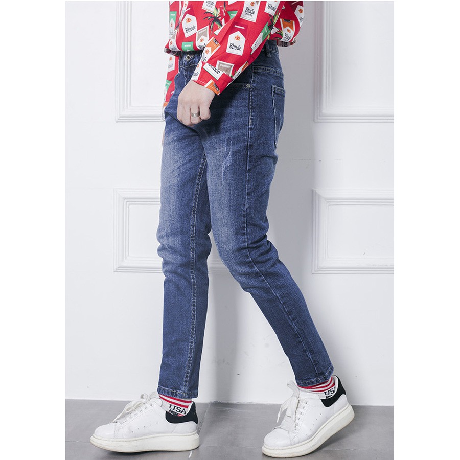 Quần Jean Nam Đen Rách Gối Chất Co Giãn Nhẹ | BigBuy360 - bigbuy360.vn