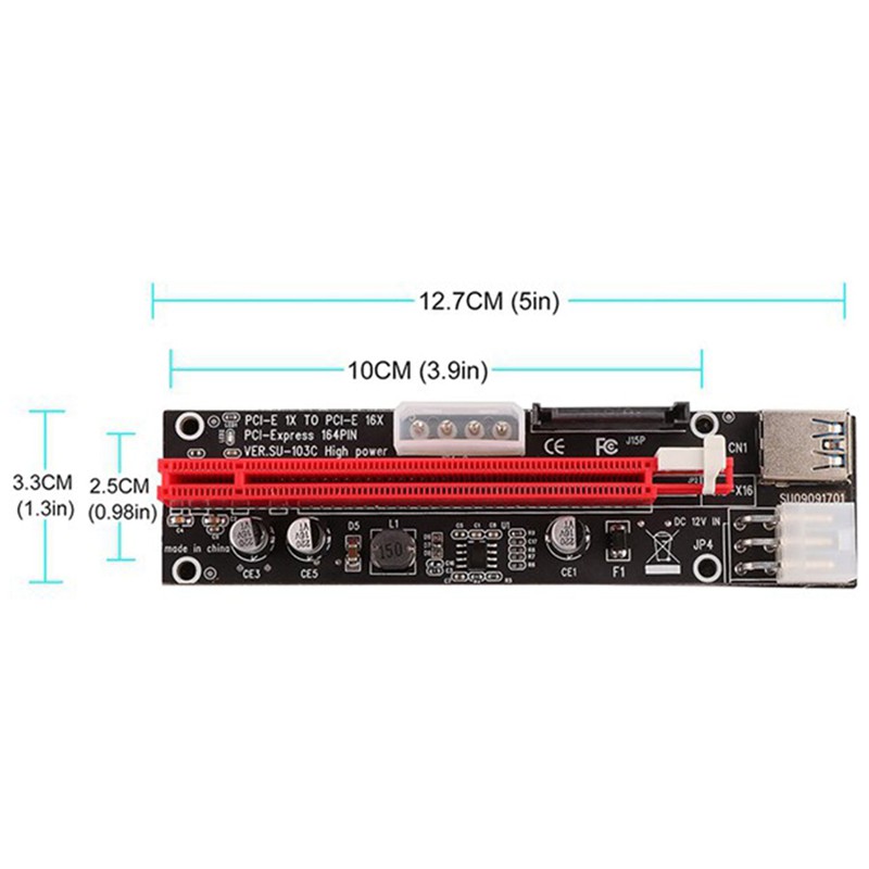 Card Mở Rộng Ver103C Pci-E Riser Card 1x Sang 16x Cho Bitcoin