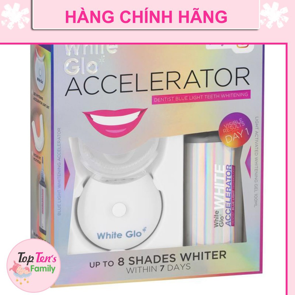 ❣️ Bộ kích trắng răng bằng ánh sáng xanh White Glo White Accelerator Blue Light Teeth Whitening System 💯