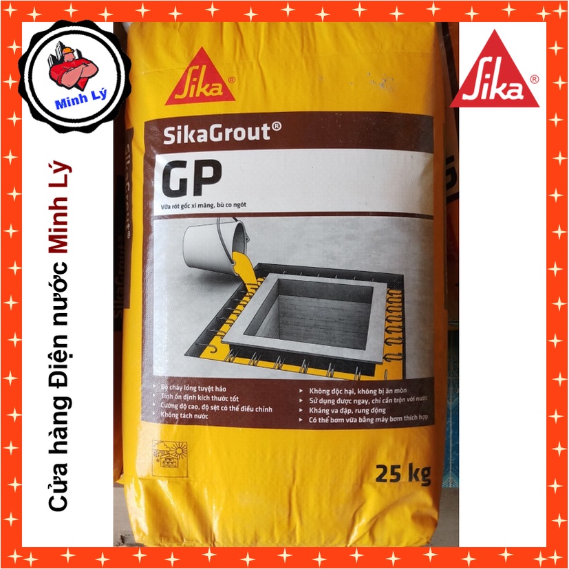 Vữa Rót Cường Độ Cao SikaGrout GP Không Co Ngót Bao 25kg Sika
