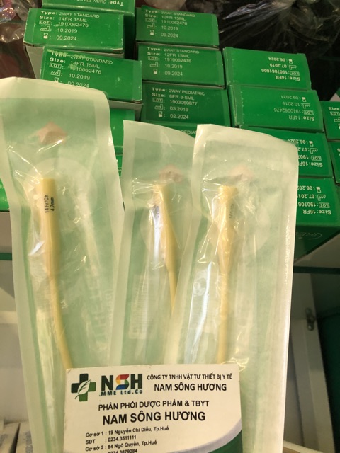 Dây thông tiểu ống thông tiểu xông tiểu sonde foley 1 nhánh Sonde Nelaton Greetmed size 8f 14fr 16fr 18fr