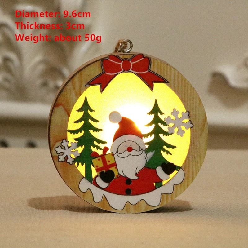 Đèn Led Hình Người Tuyết / Nai Sừng Tấm Bằng Gỗ Trang Trí Giáng Sinh