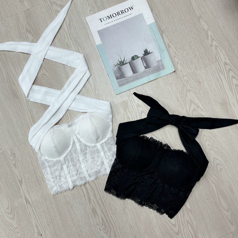 Áo Bra Ren Dây Cột Nơ