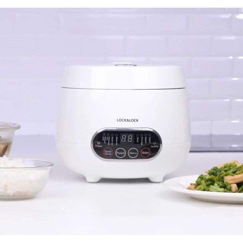 Nồi cơm điện tử mini đa năng 0,8l lock&lock EJR326WHT