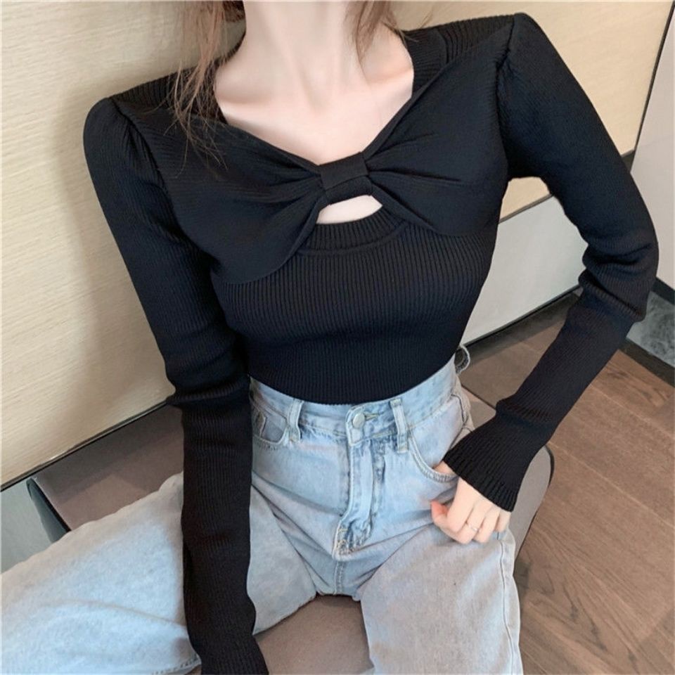 COZOK Áo Len Tay Dài Dáng Ôm Thời Trang Dễ Phối Đồ Cho Nữ