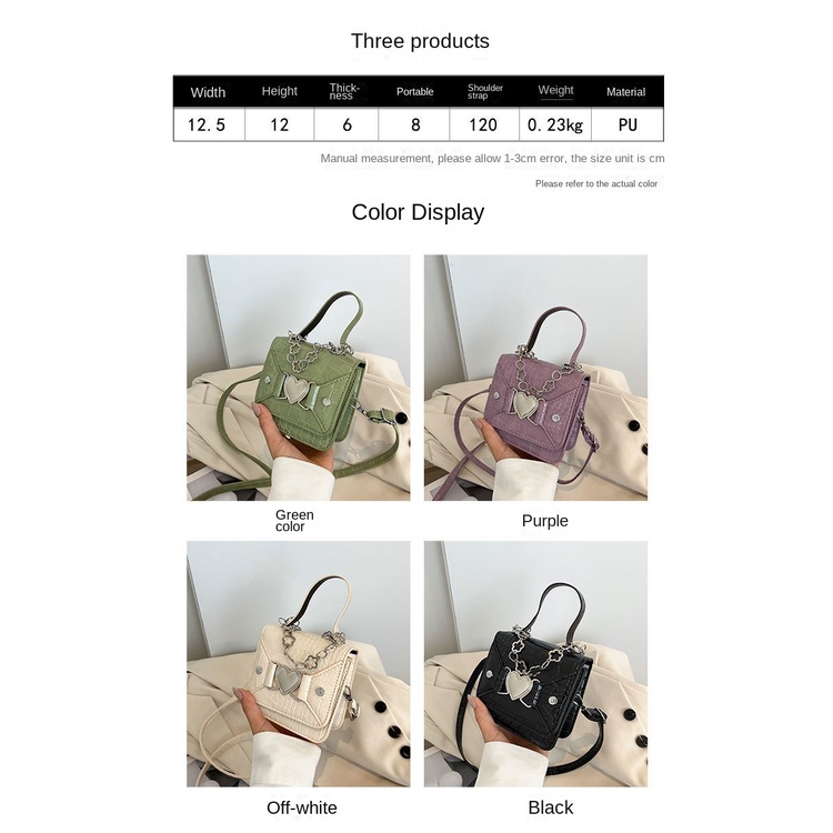 Túi Đeo Chéo Hình Vuông Nhỏ Màu Trơn Phong Cách Phương Tây Thiết Kế Đơn Giản Dành Cho Nữ