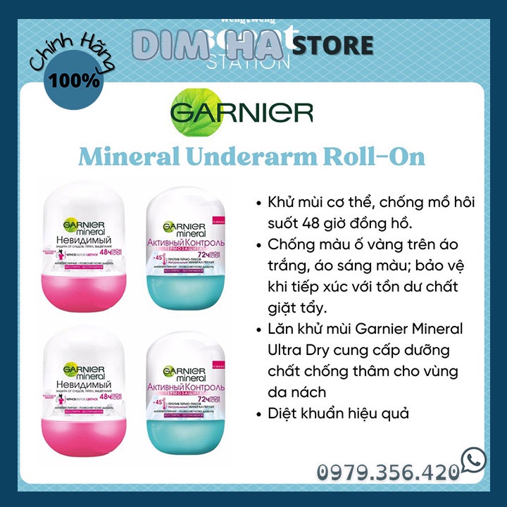 Lăn Nách Trứng Garnier Miniral 50ml Của Nga - Bảo Vệ 48h Không Ố Vàng