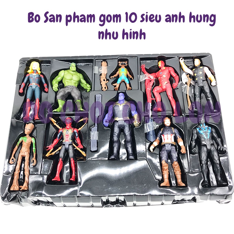Hộp đồ chơi mô hình 10 siêu anh hùng Avengers Final Battle có đèn 28001