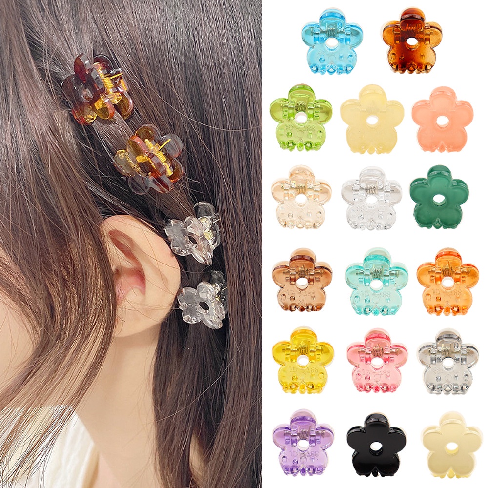 12 Kẹp tóc Haimeikang nhỏ gọn hình bông hoa màu sắc ngọt ngào phong cách thời trang Hàn Quốc