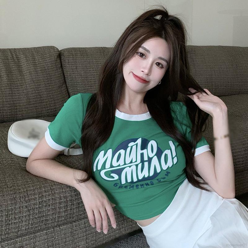 Áo Thun Croptop Ngắn Tay Thời Trang Mùa Hè Hàn Quốc Cho Nữ | BigBuy360 - bigbuy360.vn