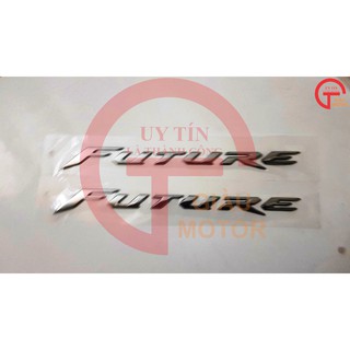 Cặp tem chữ nổi dán xe future màu bạc bằng nhựa dẻo loại tốt , dán chắc