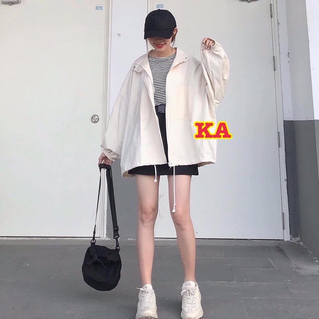 [RẺ VÔ ĐỊCH] Áo khoác Kaki tay tobinanhshop Áo Tay bồng chất Kaki 2 màu Đen Sữa from 75KG