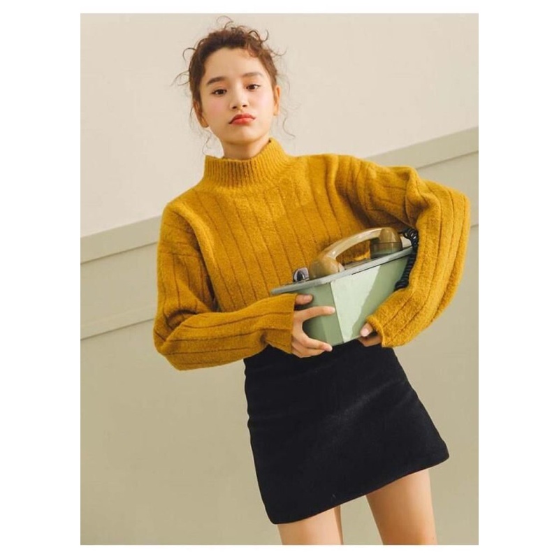 Áo sweater dài tay cổ cao thời trang Hàn Quốc 2020 cho nữ