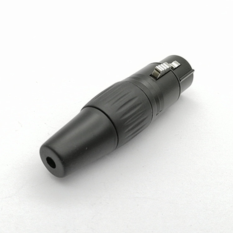 Jack XLR âm màu đen bóng lõi đồng, thân nhôm đúc