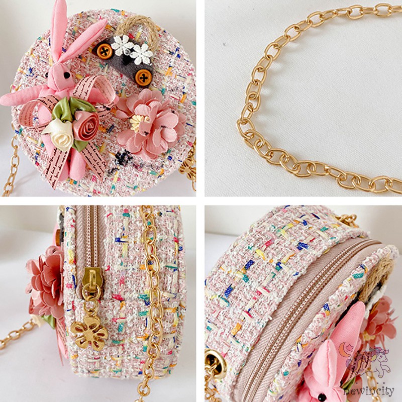 Túi Đeo Chéo Trang Trí Hoa Đáng Yêu Cho Bé Gái