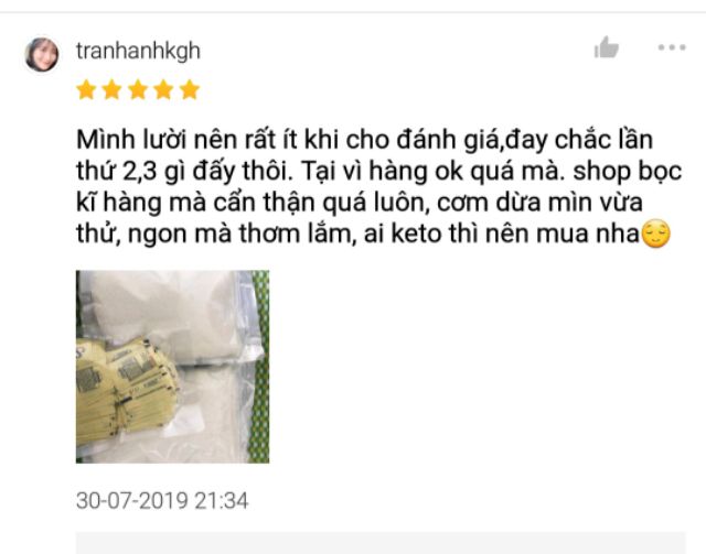 Bột cơm dừa nguyên chất sấy làm bánh keto, das thơm phức (cơm dừa vụn)