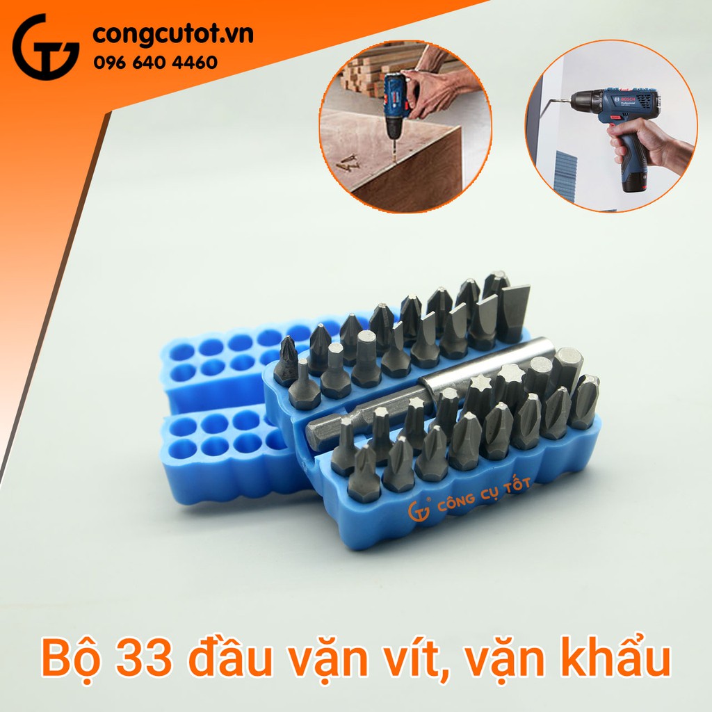 Bộ 33 đầu vặn vít vặn khẩu