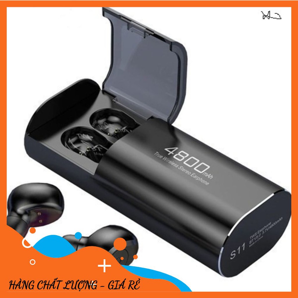 Tai nghe Bluetooth Không Dây Nhét Tai Kiêm Sạc Dự Phòng Amoi S11 TWS Nâng Cấp Hơn i7, i9, i12, F9, F9 Pro aresshop
