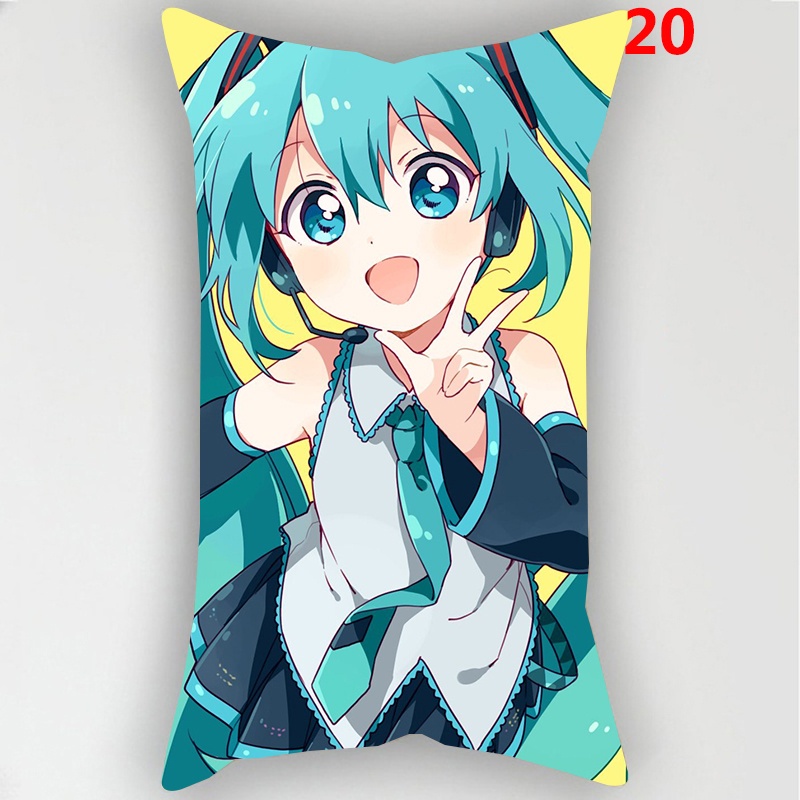 Vỏ Gối Hình Chữ Nhật In Hình Hatsune Miku Phong Cách Nhật Bản Trang Trí Nhà Cửa